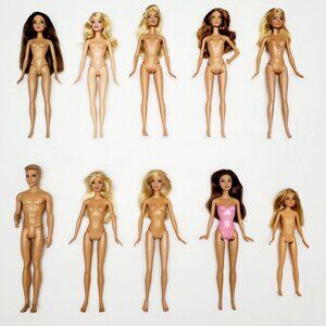 10 Barbie Vintage & Modern Nude / Naked Dolls Lot Bundle Blonde Brunette Mattel